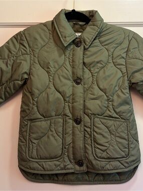 Old Navy Girls Olive Green Light Weight Quilted Jacket L1